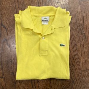 Lacoste mens yellow polo shirt, size 6